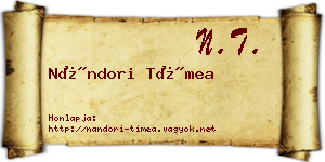 Nándori Tímea névjegykártya